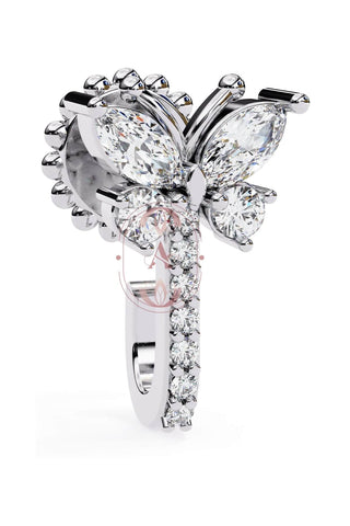 Silver nose pin with hanging studs