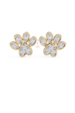 Sterling silver paws  studs